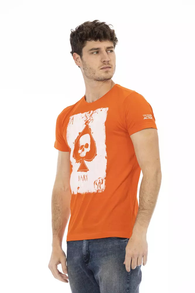 Orange Cotton Men T-Shirt - ventzia