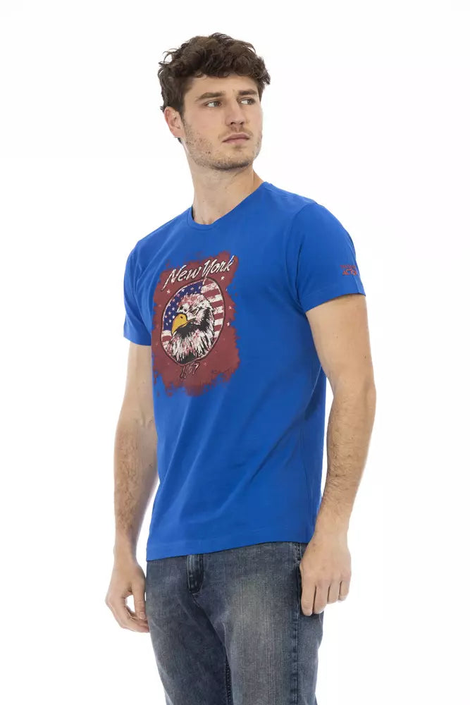 Blue Cotton Men's T-Shirt - ventzia