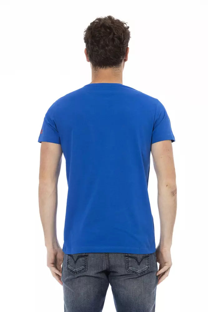 Blue Cotton Men's T-Shirt - ventzia
