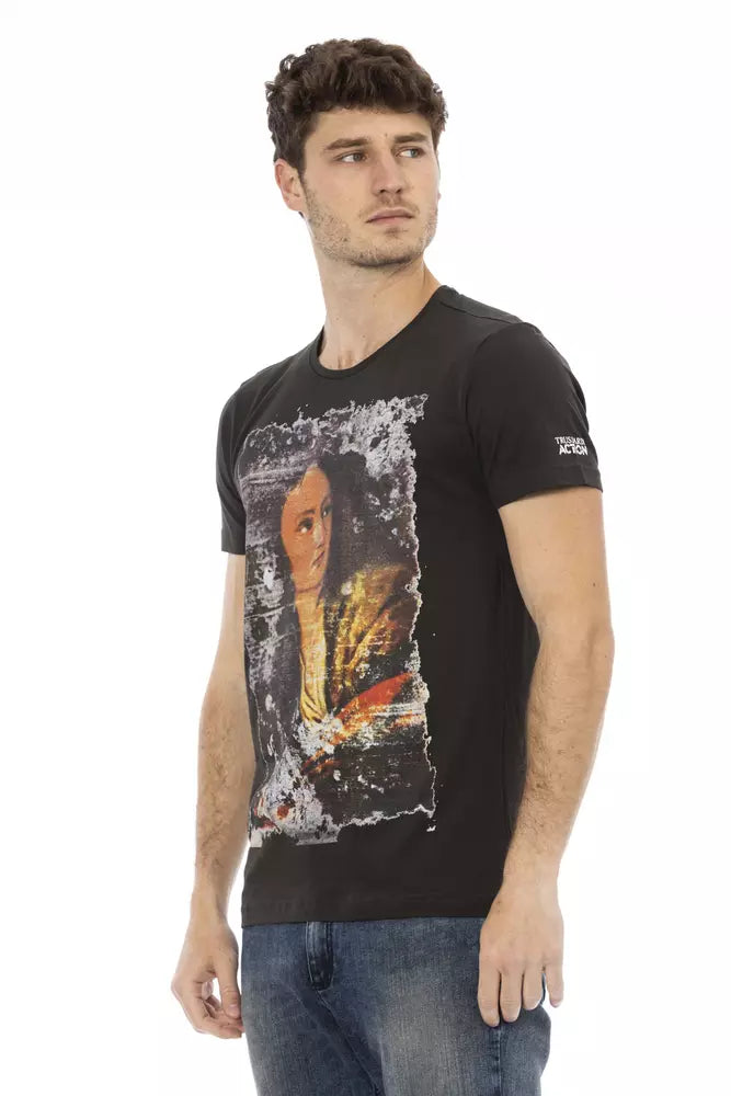 Black Cotton Men T-Shirt - ventzia