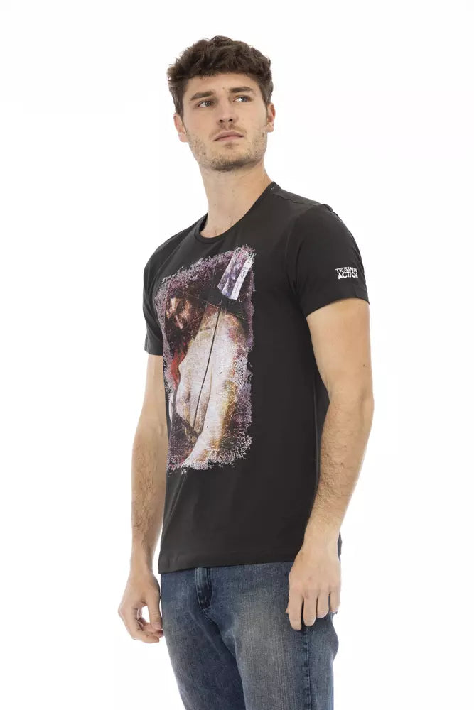 Black Cotton Men T-Shirt - ventzia