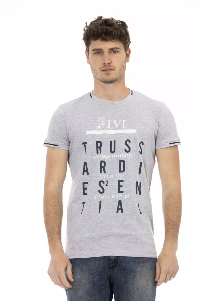 Gray Cotton Men T-Shirt - ventzia