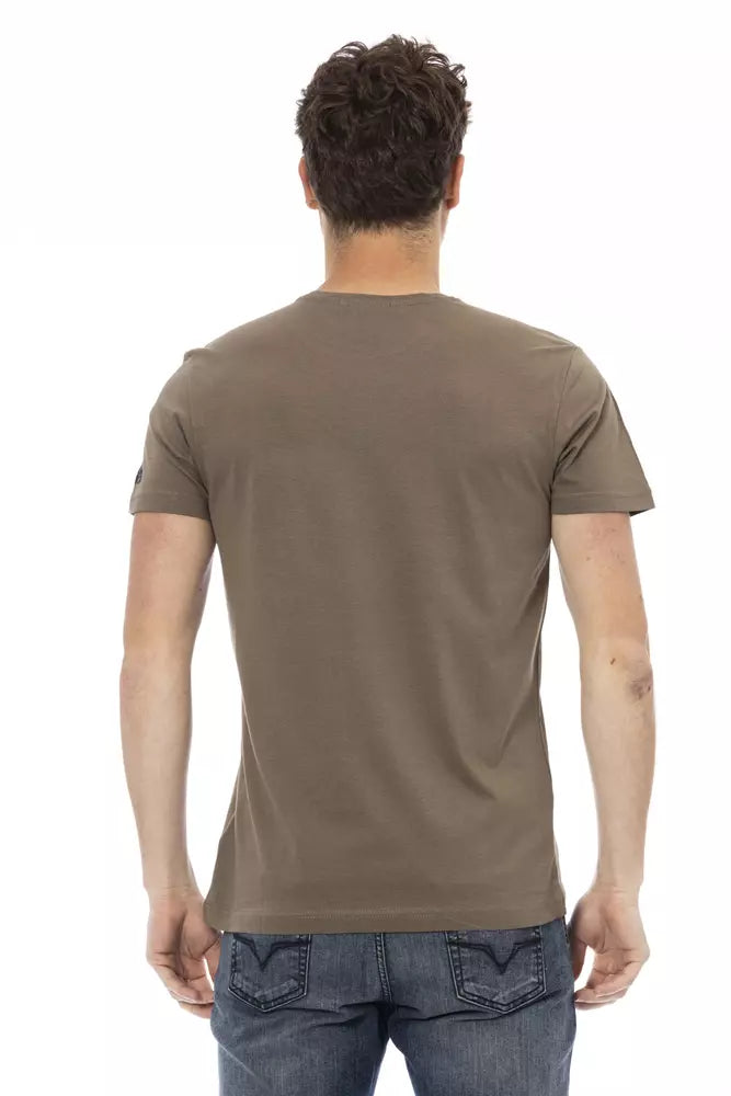 Brown Cotton Men T-Shirt - ventzia