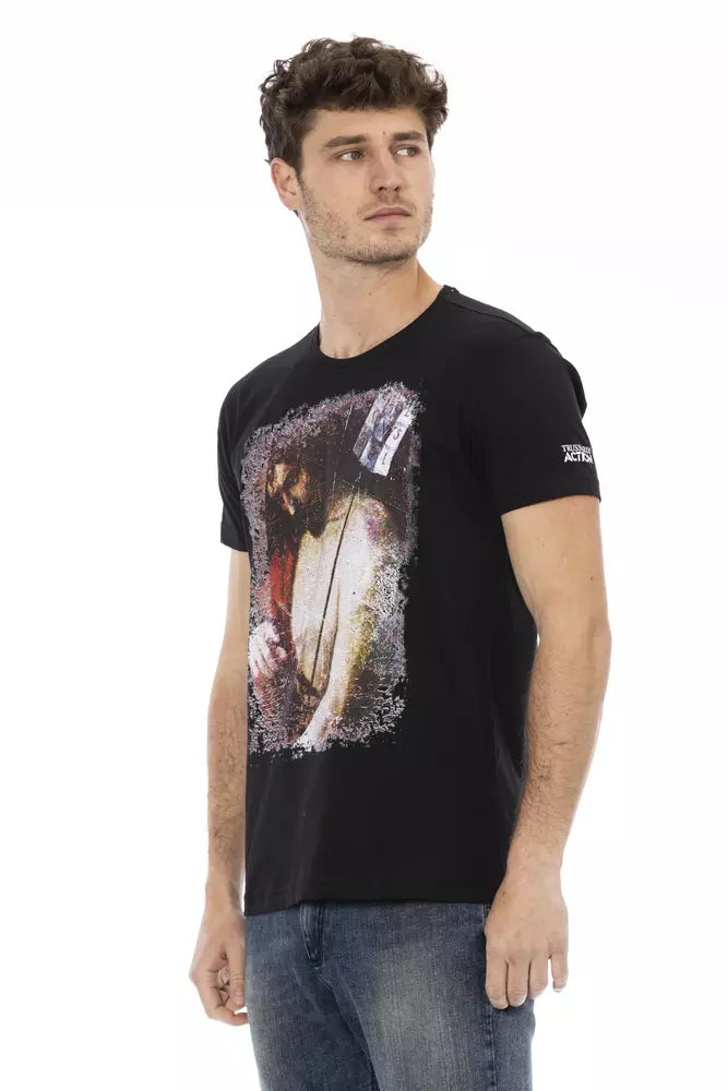 Black Cotton Men T-Shirt - ventzia