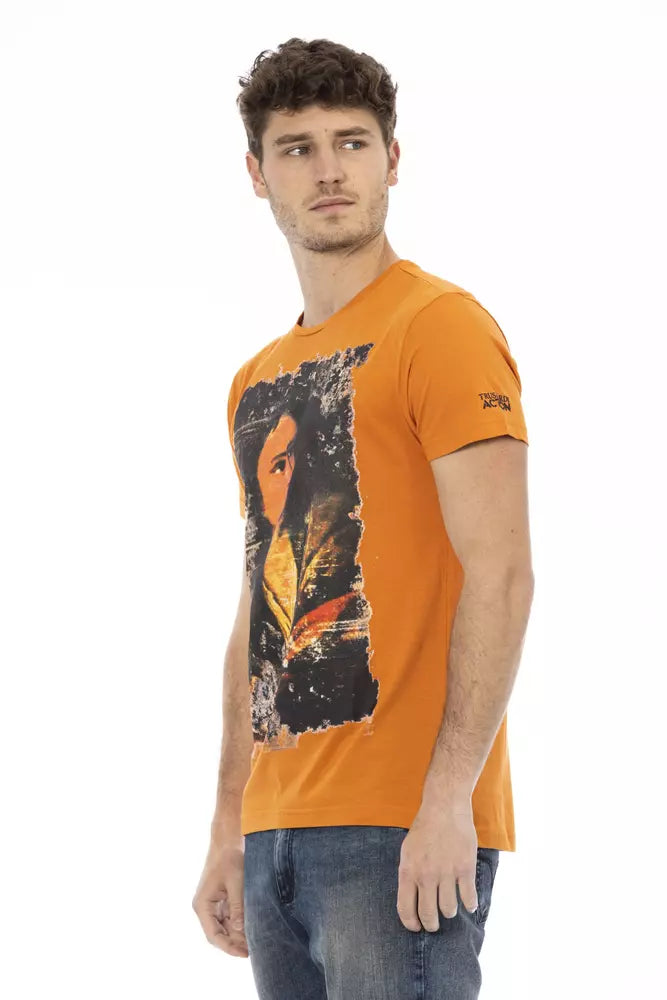 Orange Cotton Men T-Shirt - ventzia