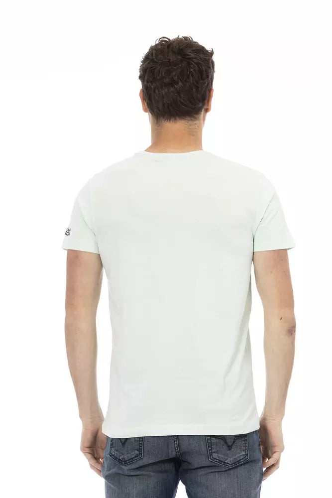 Light Blue Cotton Men T-Shirt - ventzia