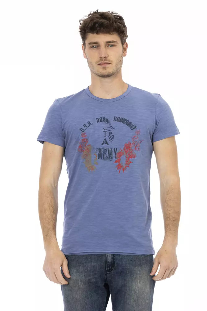 Blue Cotton Men T-Shirt - ventzia