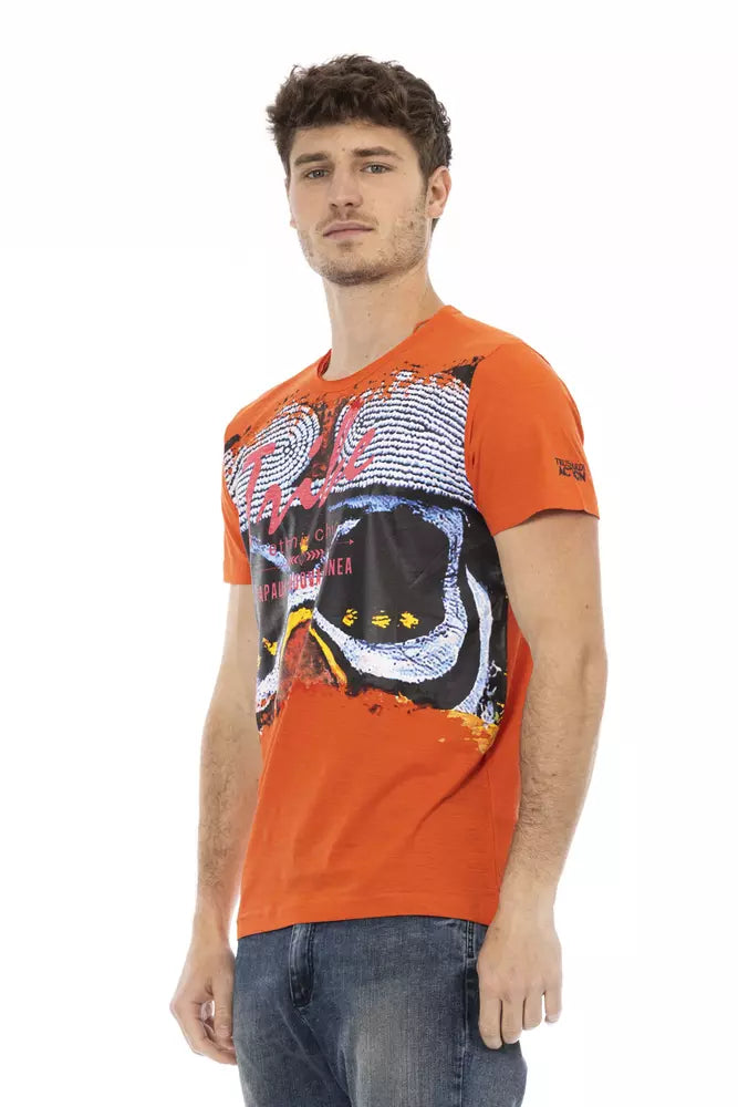 Orange Cotton Men T-Shirt - ventzia