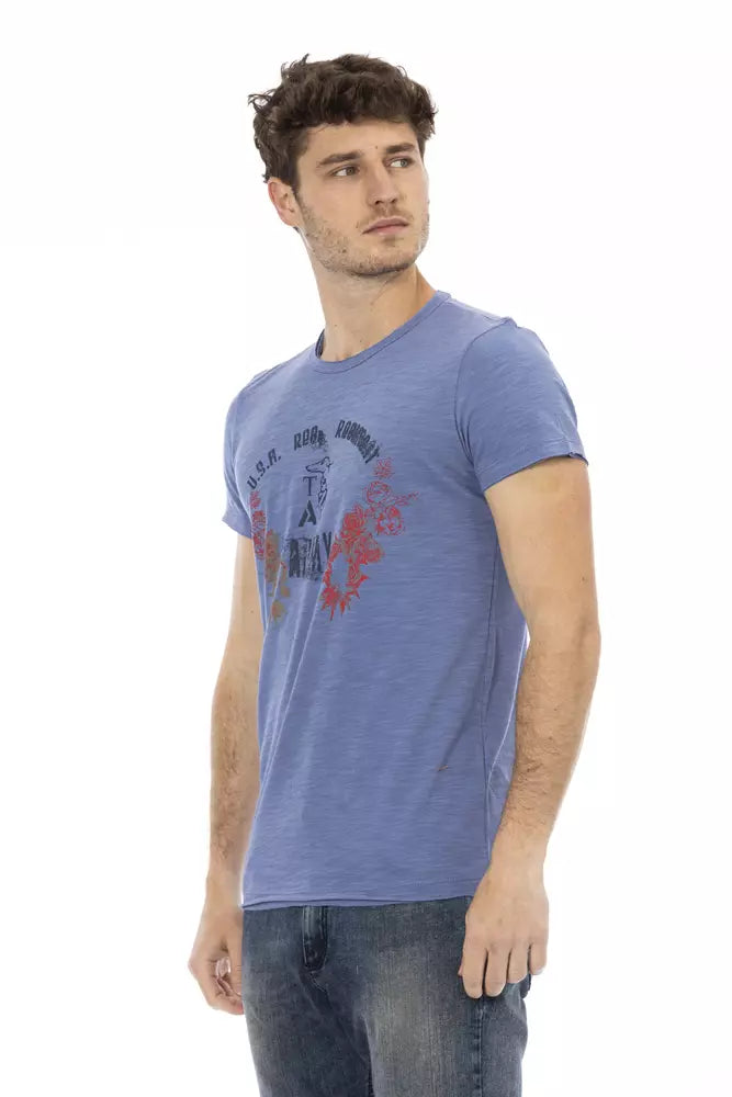 Blue Cotton Men T-Shirt - ventzia