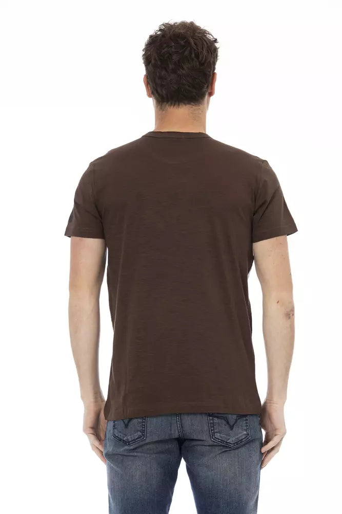 Brown Cotton Men T-Shirt - ventzia