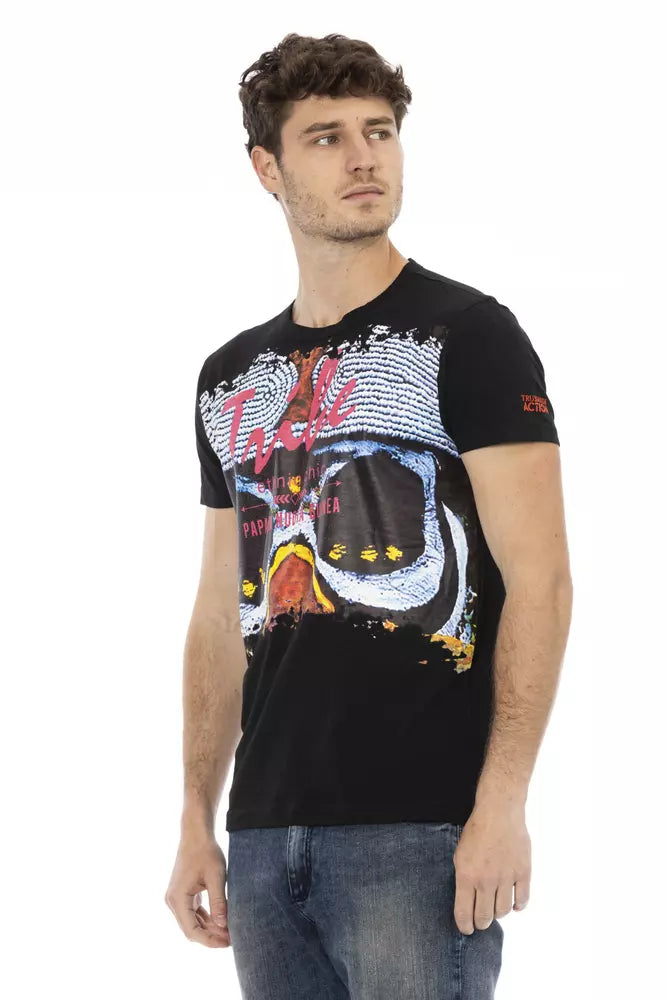 Black Cotton Men T-Shirt - ventzia