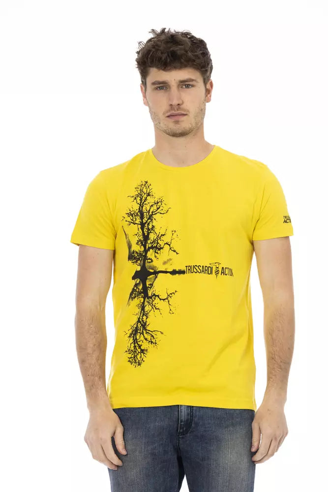 Yellow Cotton Men T-Shirt - ventzia
