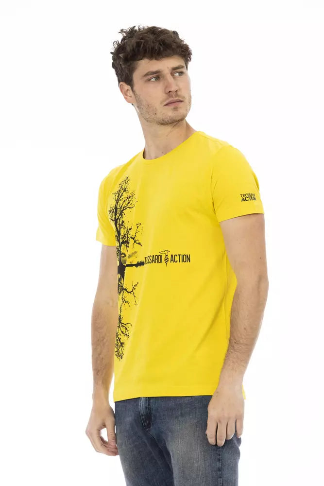 Yellow Cotton Men T-Shirt - ventzia