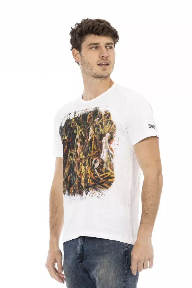 White Cotton Men T-Shirt - ventzia