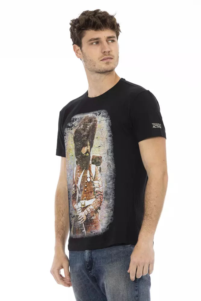 Black Cotton Men T-Shirt - ventzia
