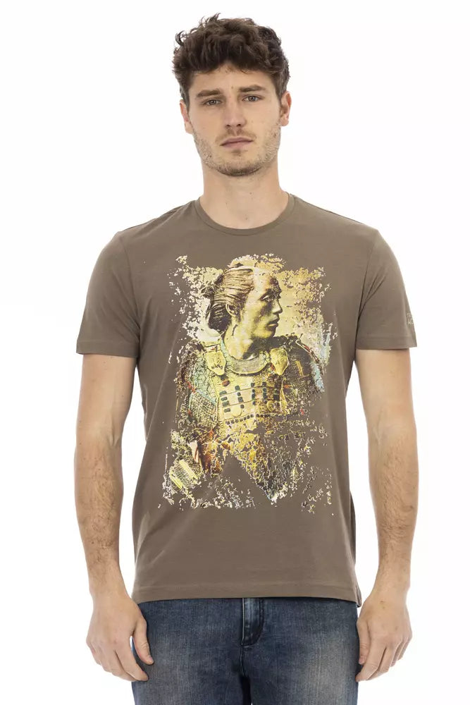 Brown Cotton Men T-Shirt - ventzia