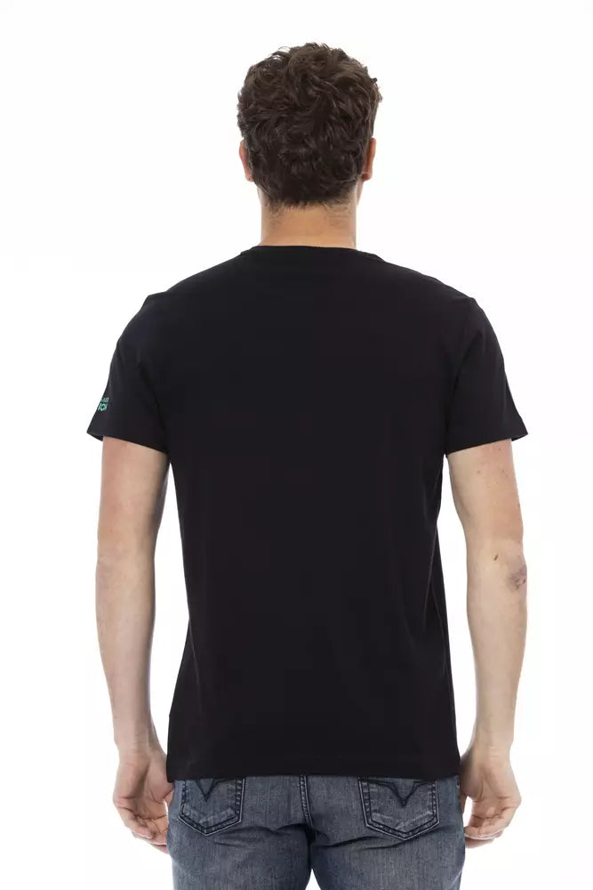 Black Cotton Men T-Shirt - ventzia