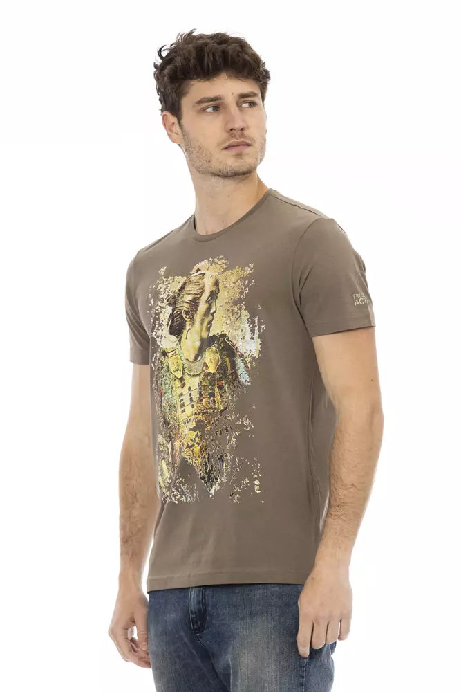 Brown Cotton Men T-Shirt - ventzia