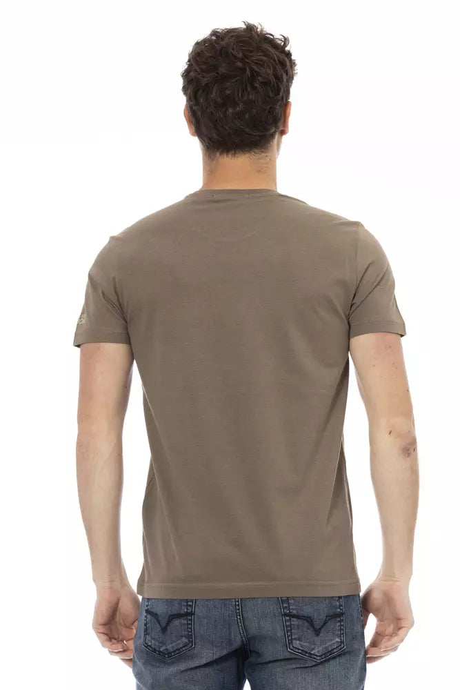 Brown Cotton Men T-Shirt - ventzia