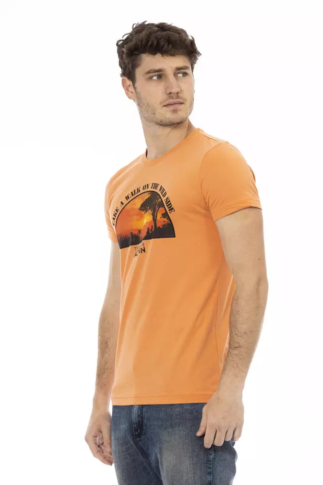 Orange Cotton Men T-Shirt - ventzia