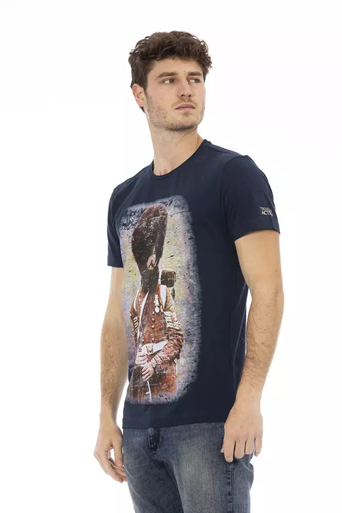 Blue Cotton Men T-Shirt - ventzia