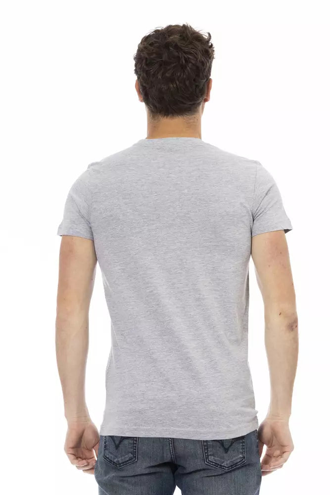 Gray Cotton Men T-Shirt - ventzia