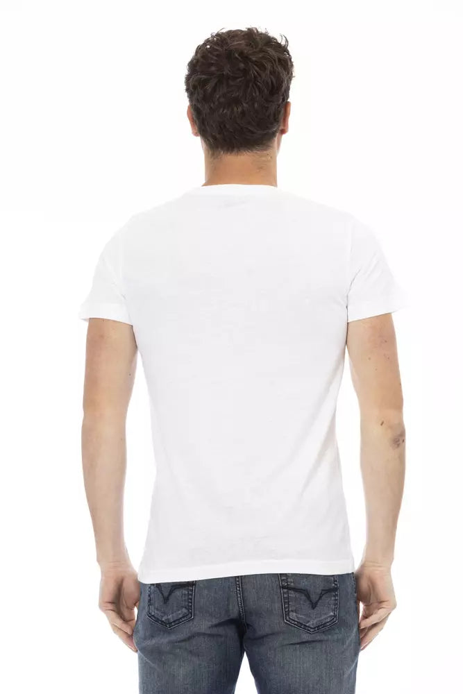 White Cotton Men T-Shirt - ventzia