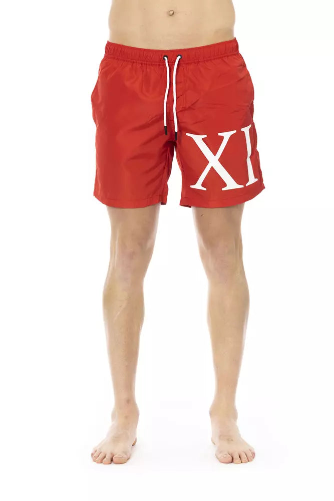 Red Polyester Men's Swim Short - ventzia