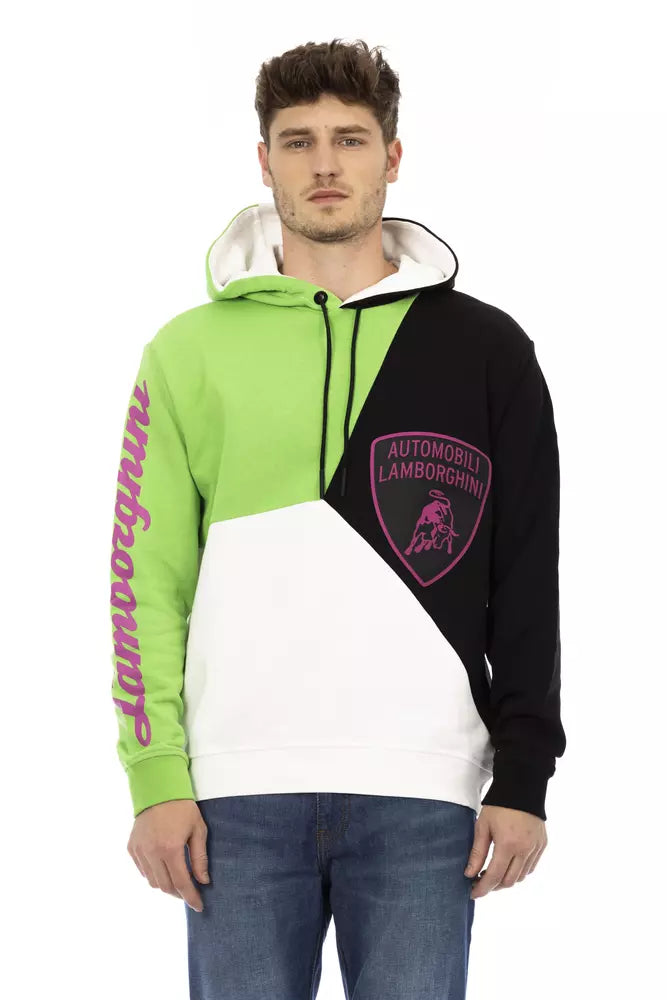 White Cotton Men Sweater with Hood - ventzia