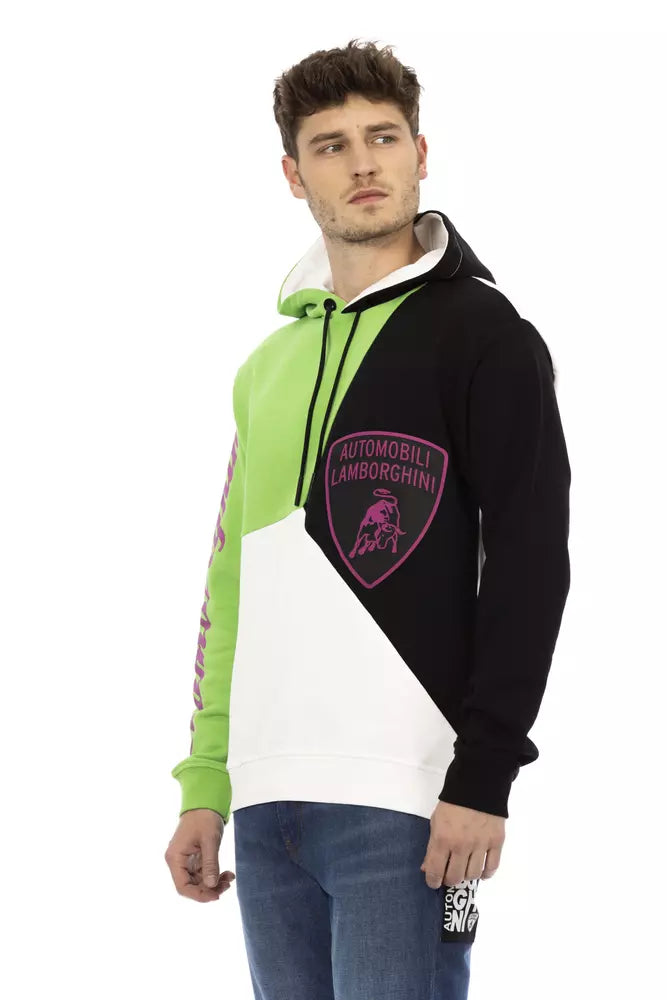 White Cotton Men Sweater with Hood - ventzia