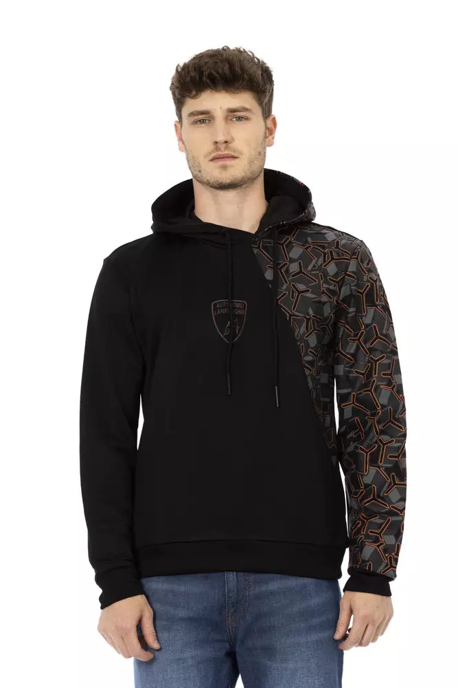 Black Cotton Men's Hooded Sweater - ventzia
