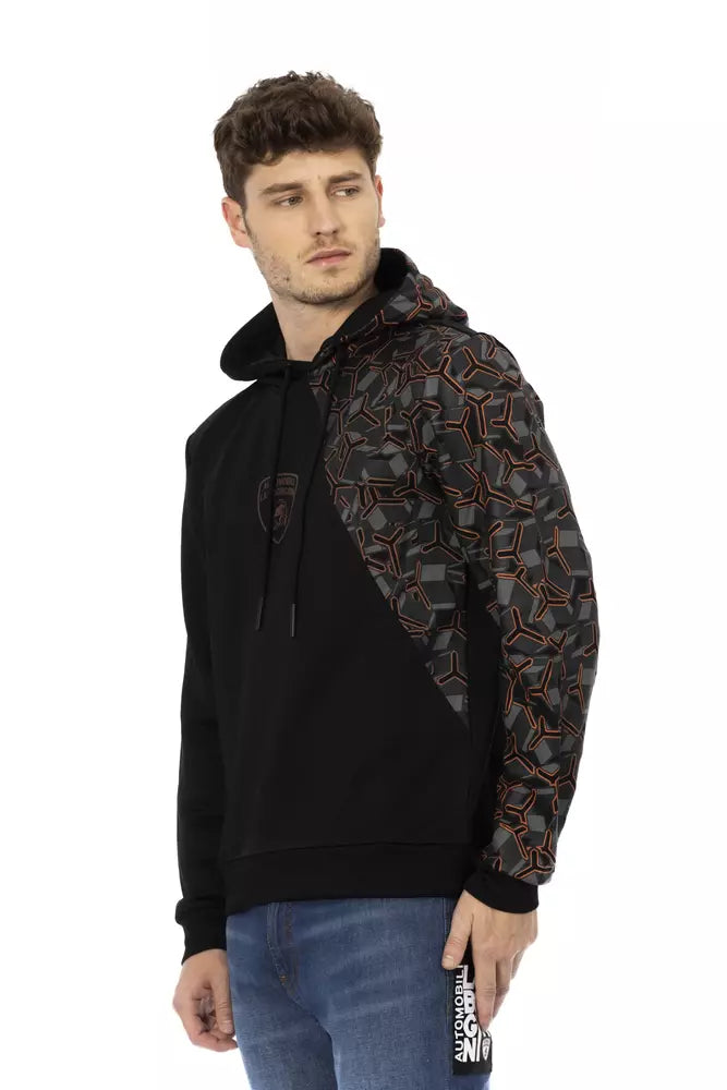 Black Cotton Men's Hooded Sweater - ventzia