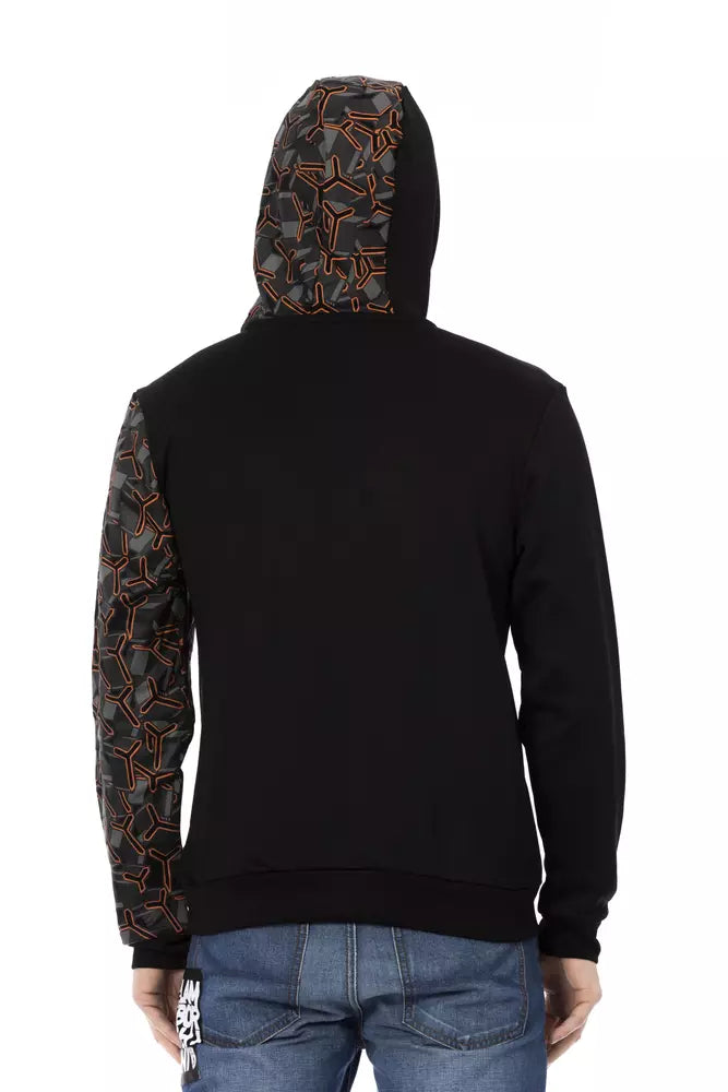 Black Cotton Men's Hooded Sweater - ventzia