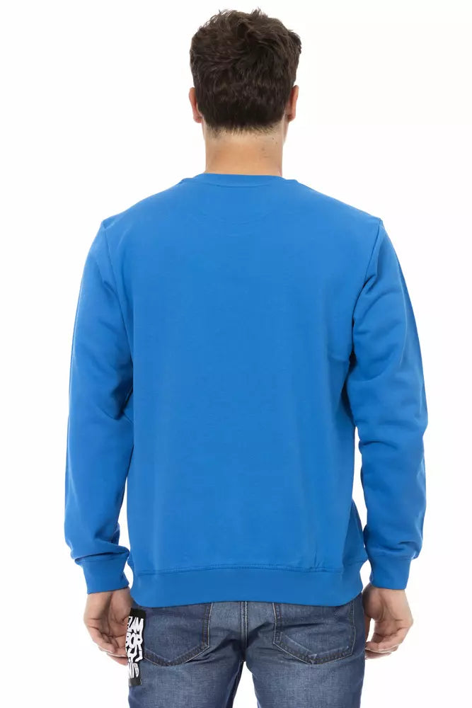 Blue Cotton Men Sweater - ventzia
