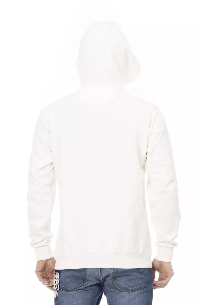 White Cotton Men Sweater with Pockets - ventzia