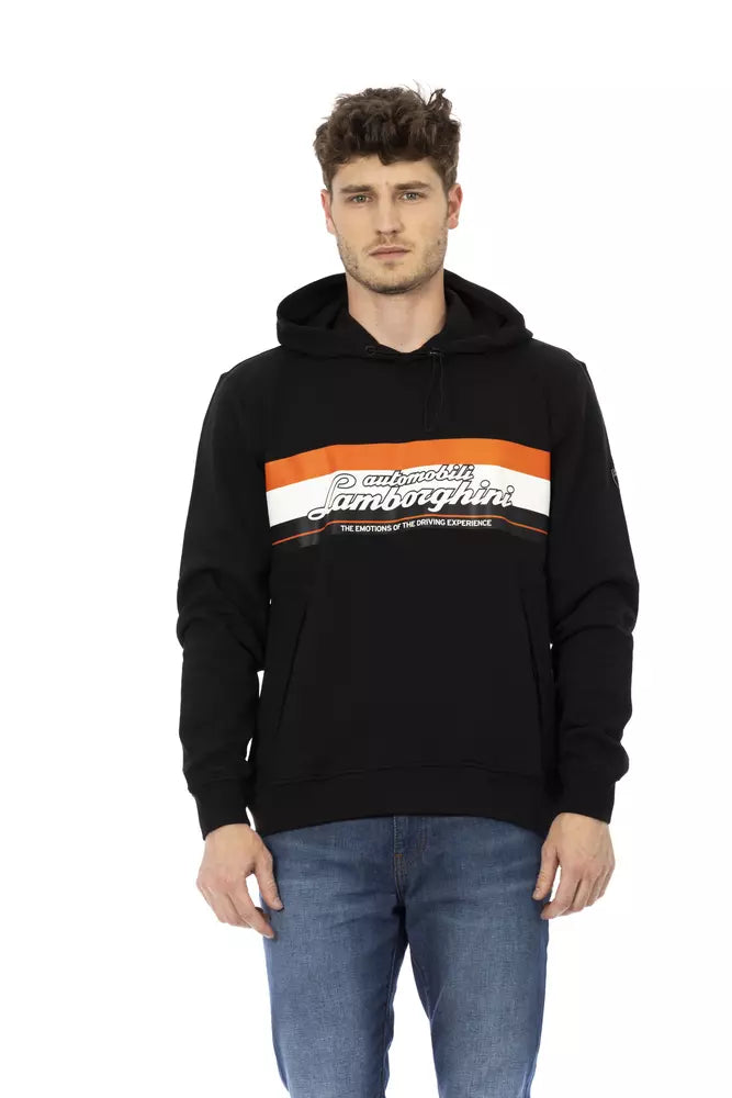 Black Cotton Men Hoodie - ventzia