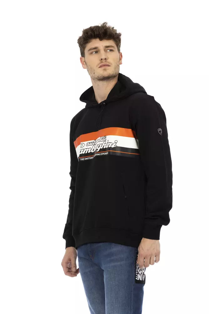 Black Cotton Men Hoodie - ventzia