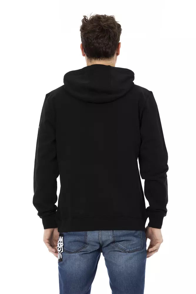 Black Cotton Men Sweatshirt - ventzia