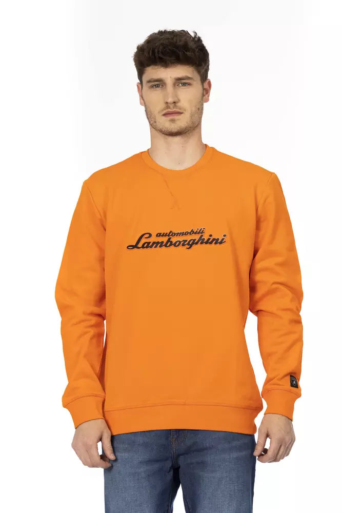 Orange Cotton Men's Sweater - ventzia