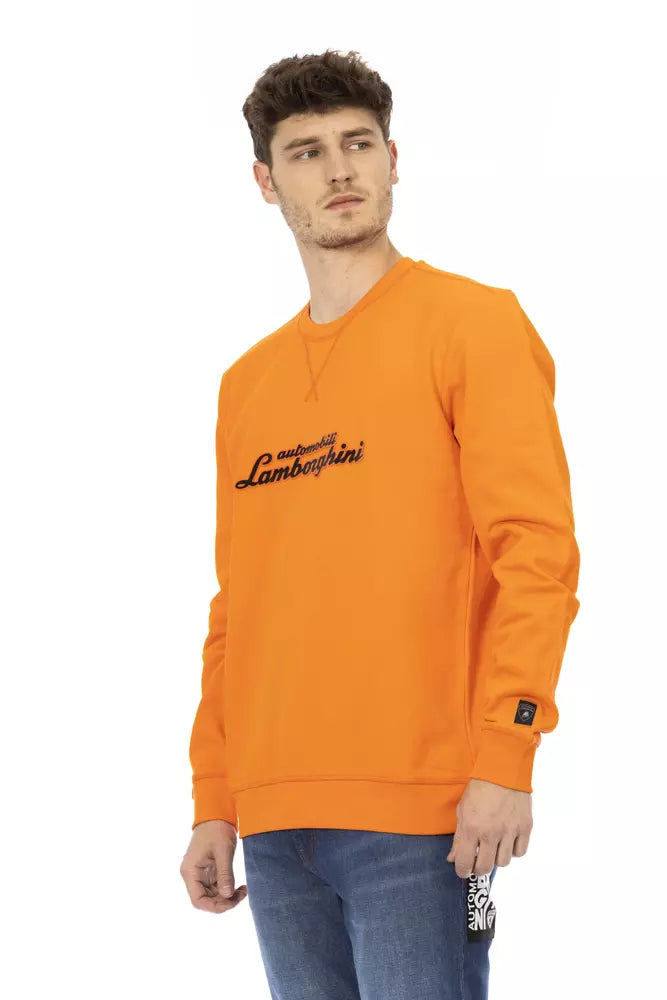 Orange Cotton Men's Sweater - ventzia