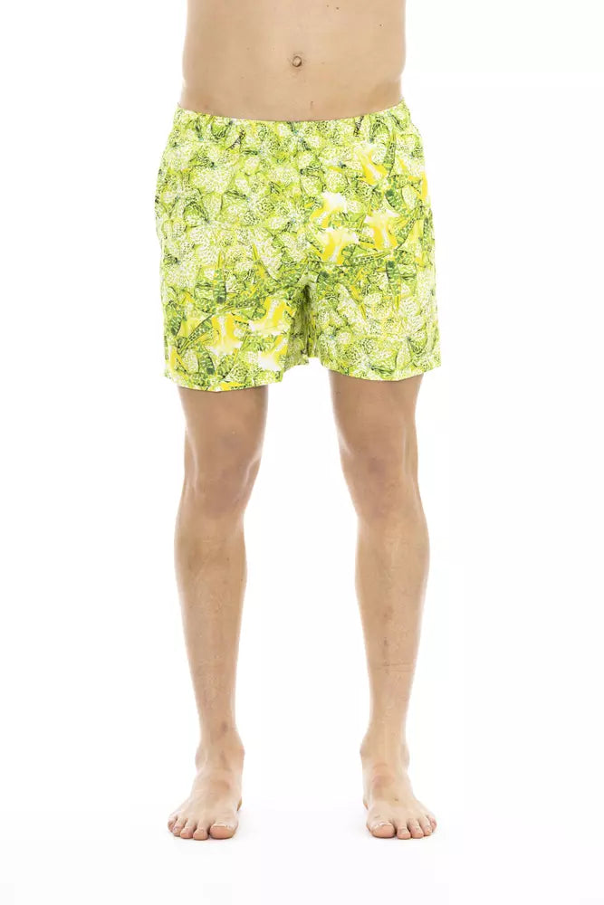Green Polyester Men Swimwear Short - ventzia