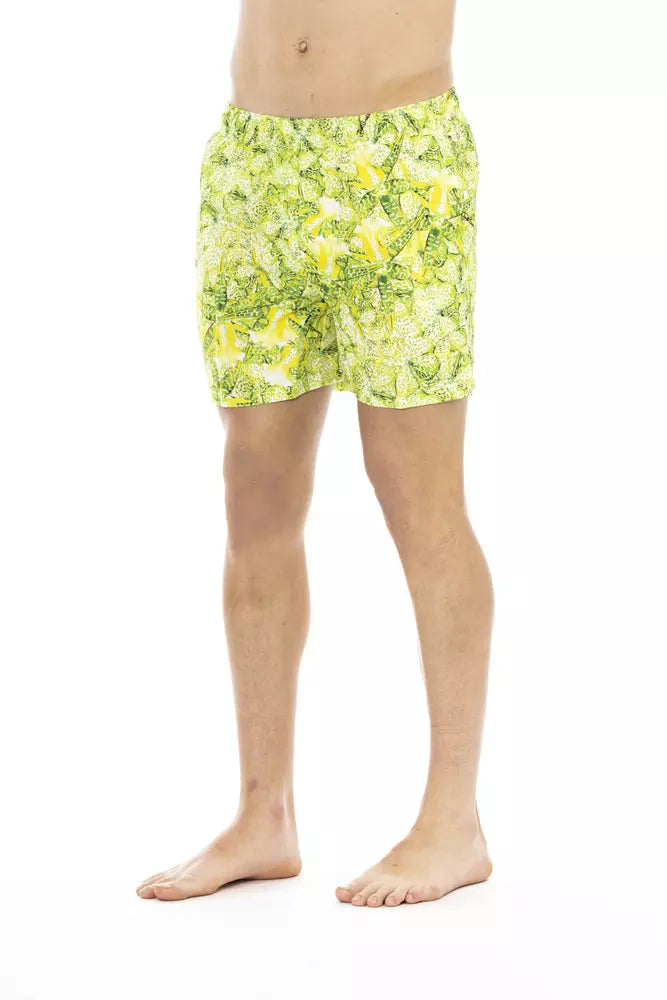 Green Polyester Men Swimwear Short - ventzia