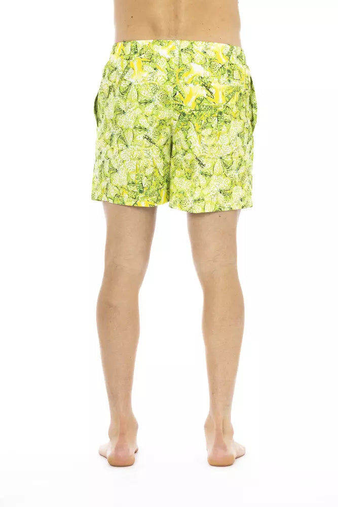 Green Polyester Men Swimwear Short - ventzia