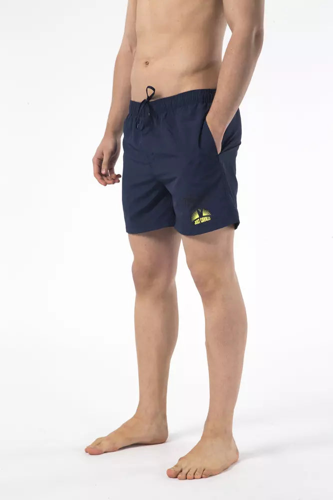 Blue Nylon Men Swim Short - ventzia