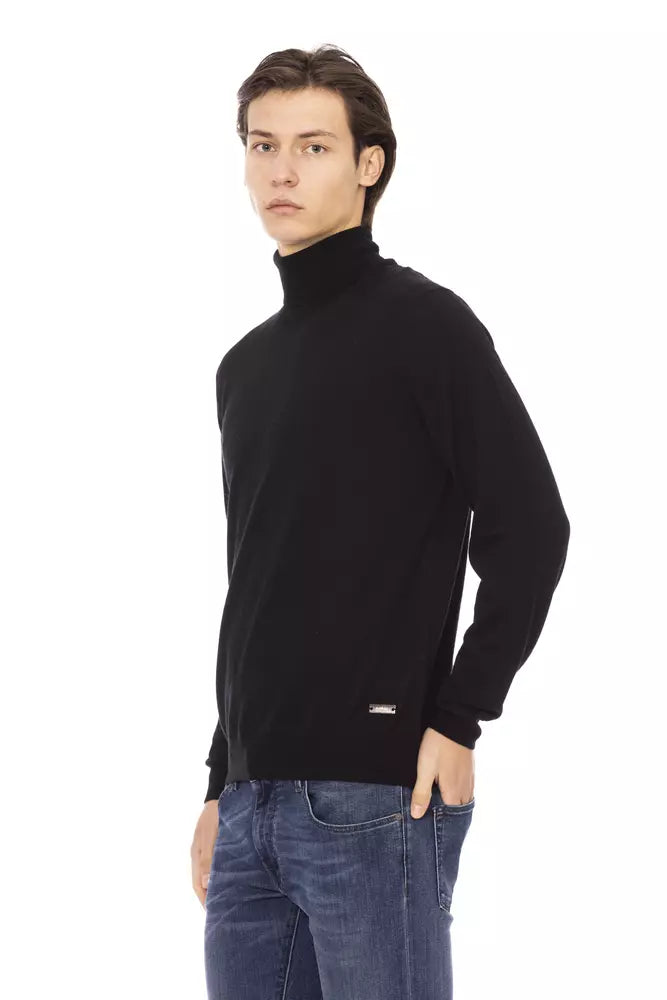 Black Fabric Men Sweater - ventzia