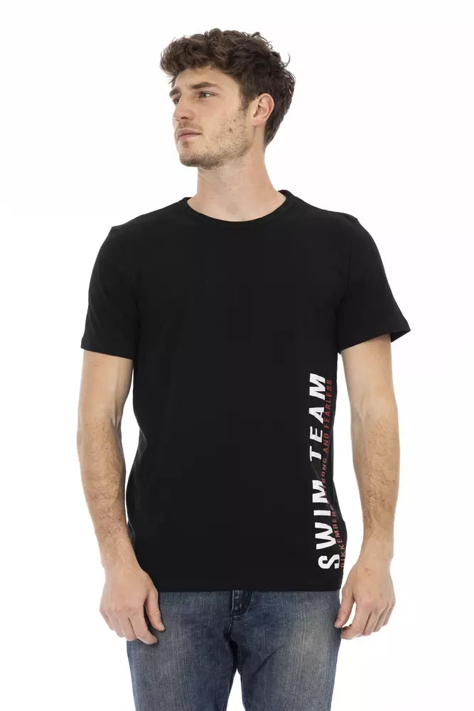 Black Cotton Men T-Shirt - ventzia