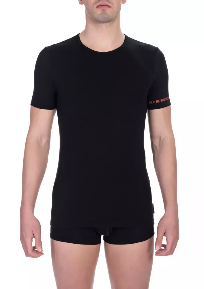 Black Cotton Men T-Shirt - ventzia