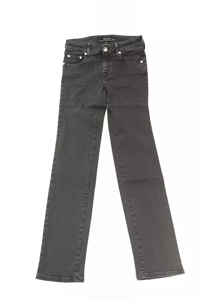 Black Cotton Women Jeans - ventzia