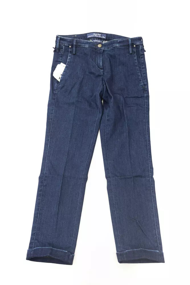 Blue Cotton Women's Chino Jean - ventzia