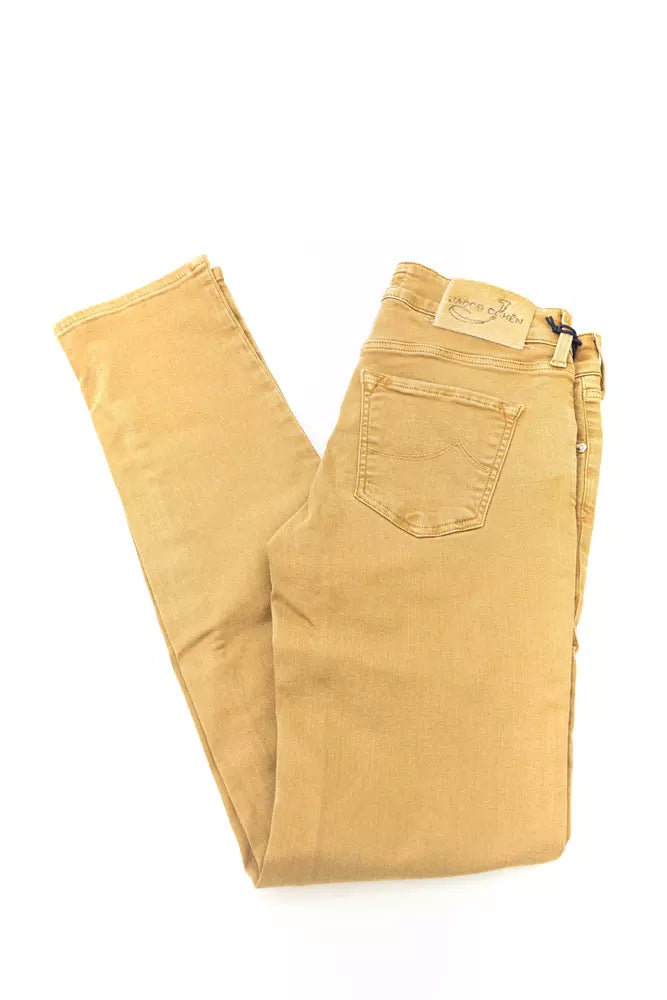 Beige Cotton Women Jeans - ventzia